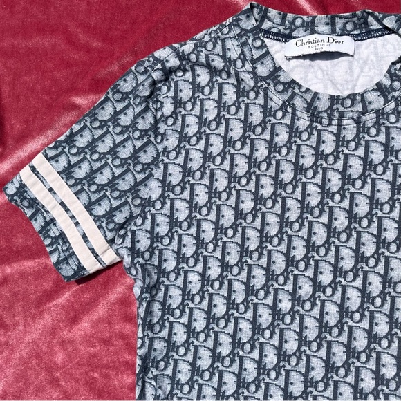 DIOR • AUTHENTIC Y2K VINTAGE MONOGRAM BLUE BABY TEE XS/XXS - Picture 8 of 9